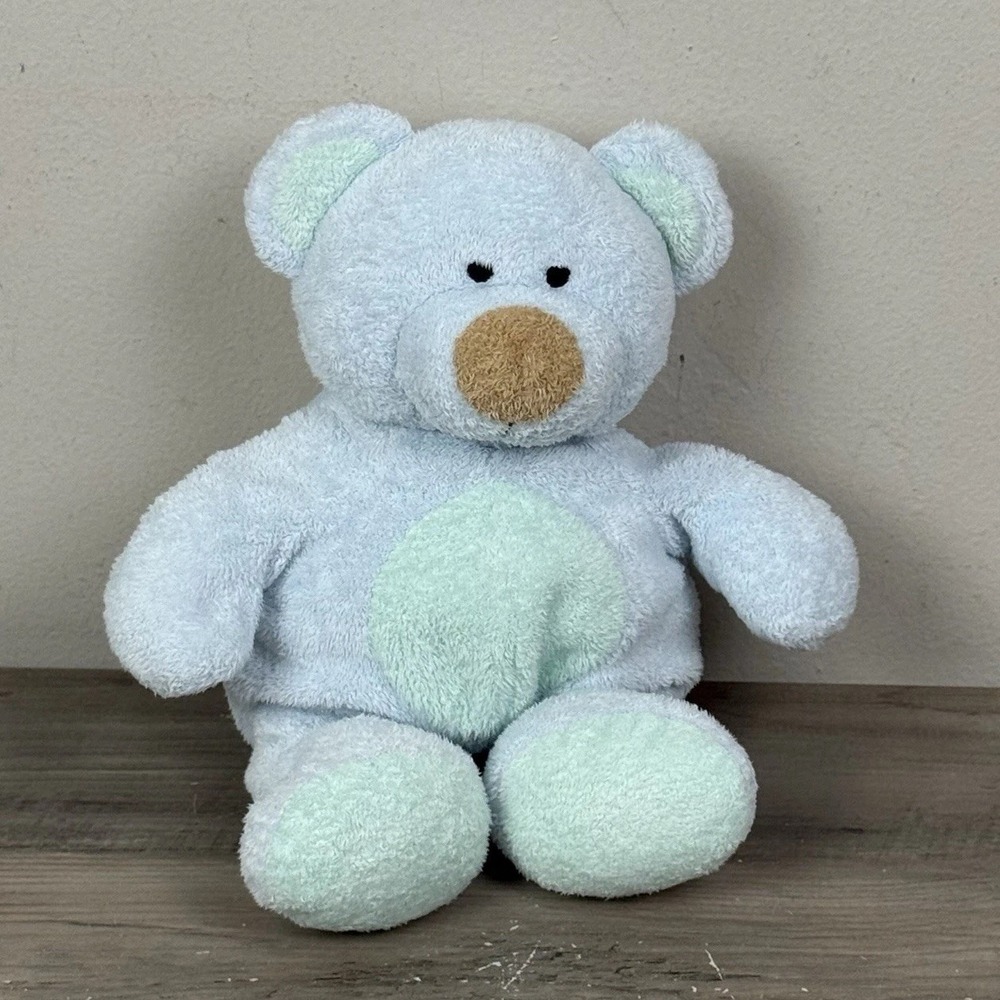 Vtg TY Pluffies Bluebeary‎ Blue Teddy Bear Plush 9" Stuffed Animal Toy HTF 2002